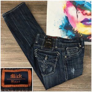 Rock Revival Mick Boot Distressed Mens Jeans 33x33
